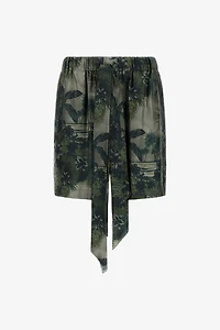 Shorts with Green Hawaii print