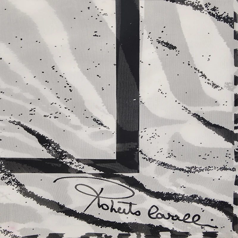 Silk Scarf With White Tigress Print