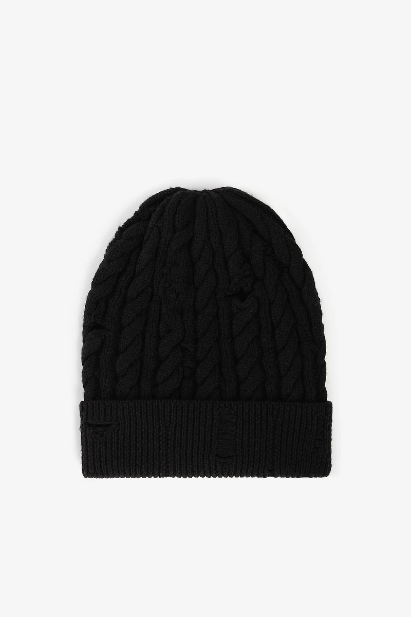 Cable-Knit Wool Beanie