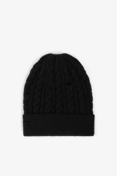 Cable-Knit Wool Beanie