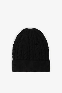 Cable-Knit Wool Beanie