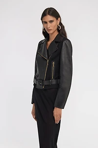 Leather biker Jacket