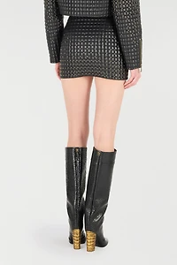Quilted Leather Miniskirt