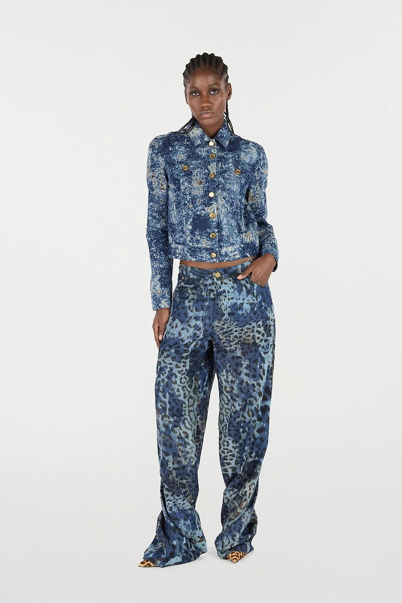 Denim Jacket With Discoloration