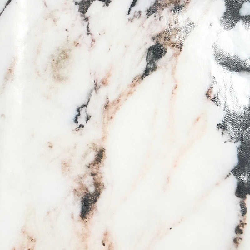 Double-breasted trench coat with Marble print