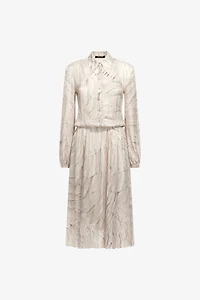 Ice Feathers Print Midi Dress