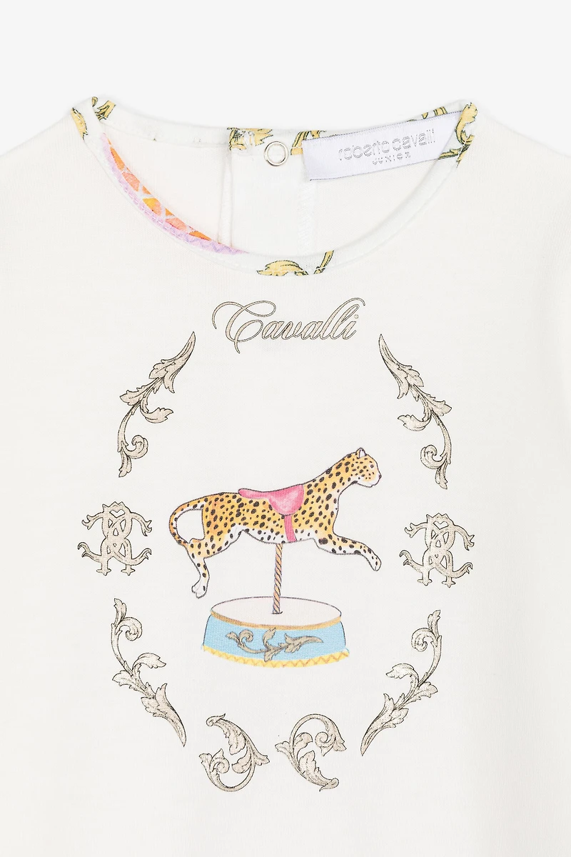 Filigree And Jaguar-Print Babygrow Set