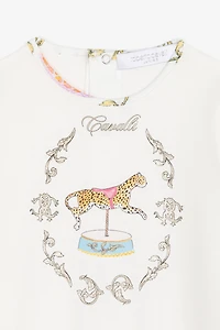 Filigree And Jaguar-Print Babygrow Set