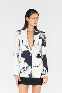Marble print blazer
