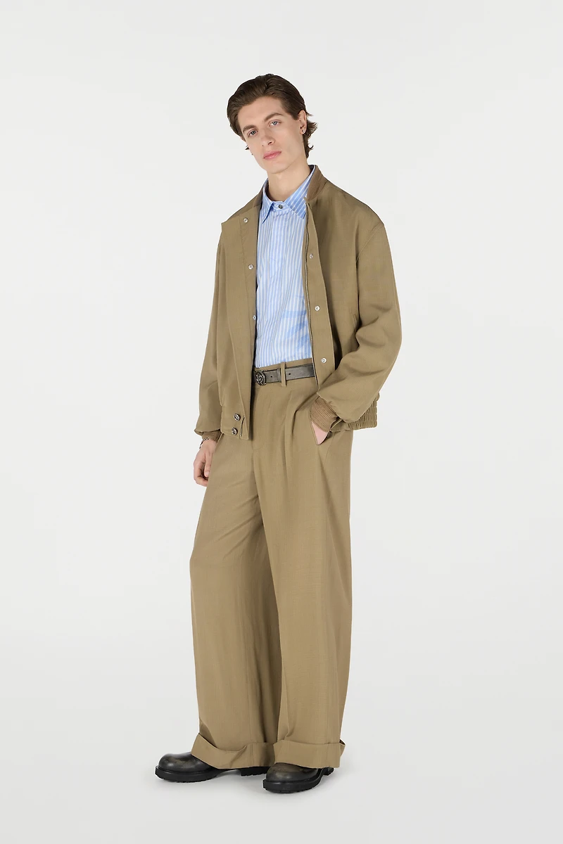 Buttoned Bomber Jacket