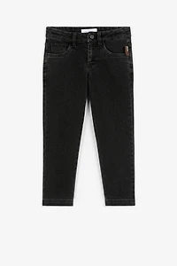 Logo-patch straight-leg jeans