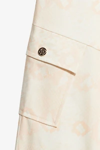 Solid-Color Python-Print Pants
