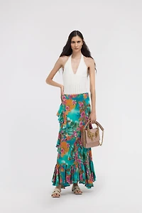 Hawaii Print Long Skirt