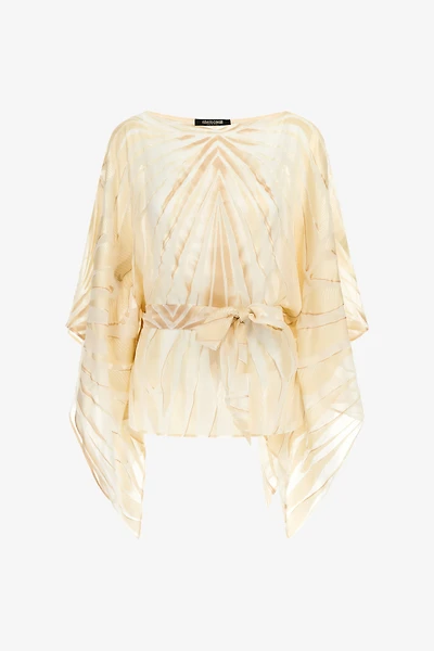 Ray of Gold Print Silk Blend Kaftan