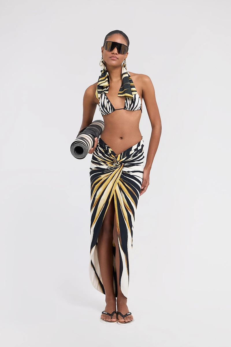 Ray Of Gold Print Swimsuit Bikini Top