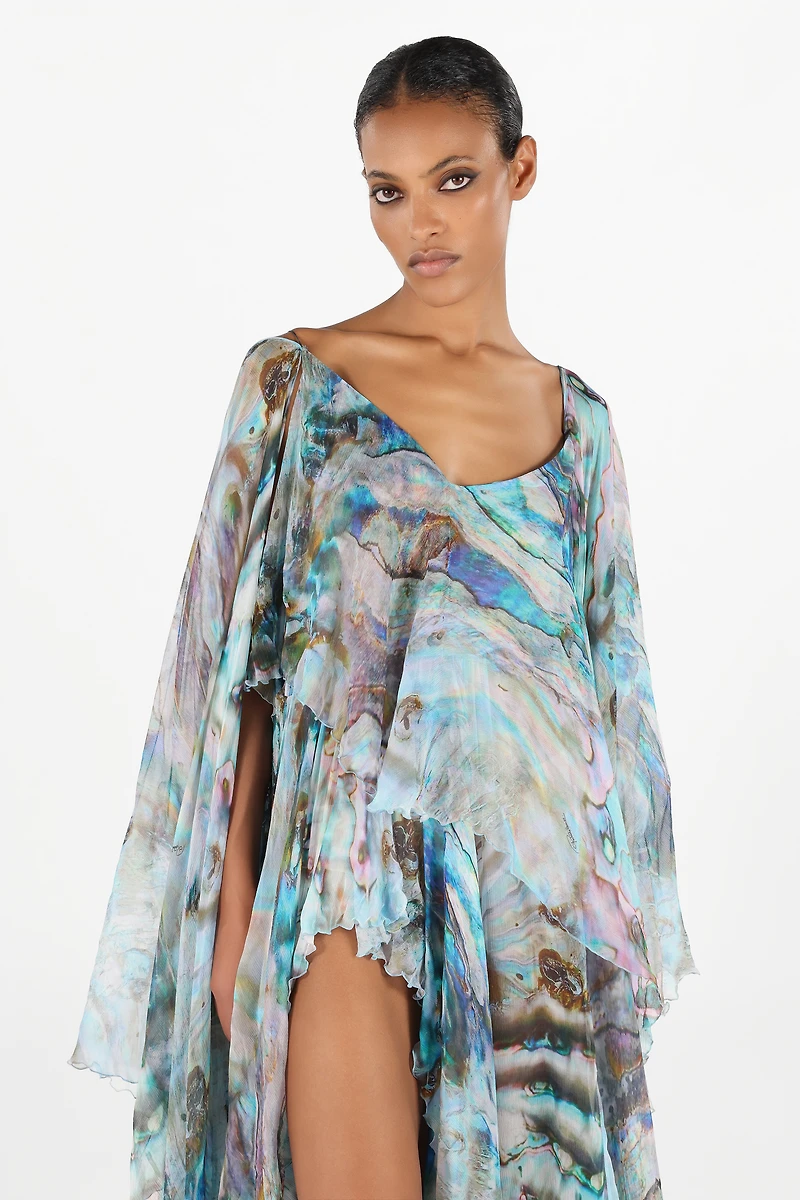 Mermaid Print Long Dress