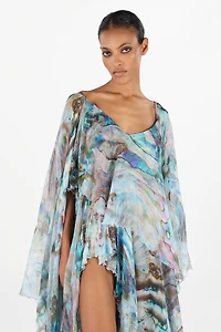 Mermaid Print Long Dress