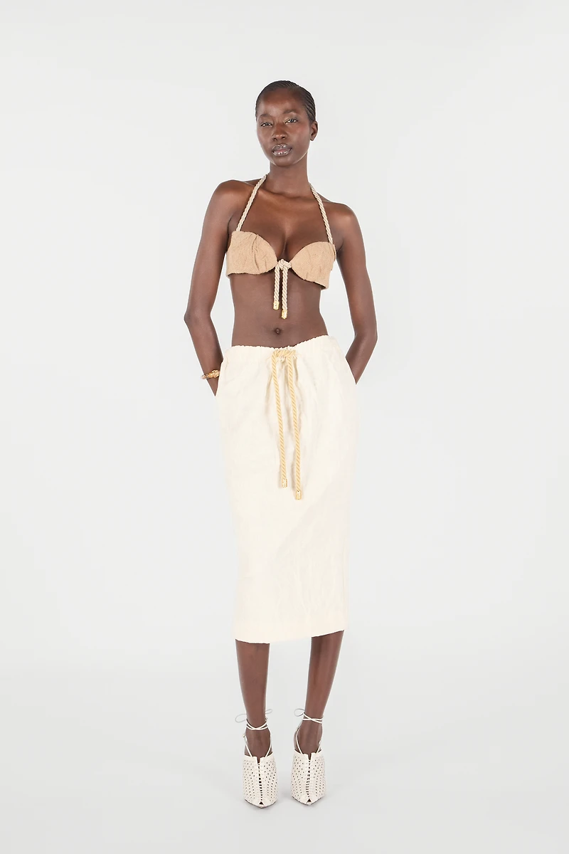 Midi Skirt with Drawstring