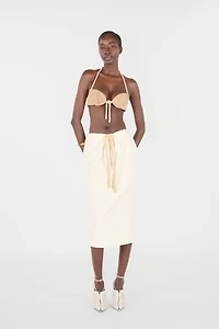 Midi Skirt with Drawstring