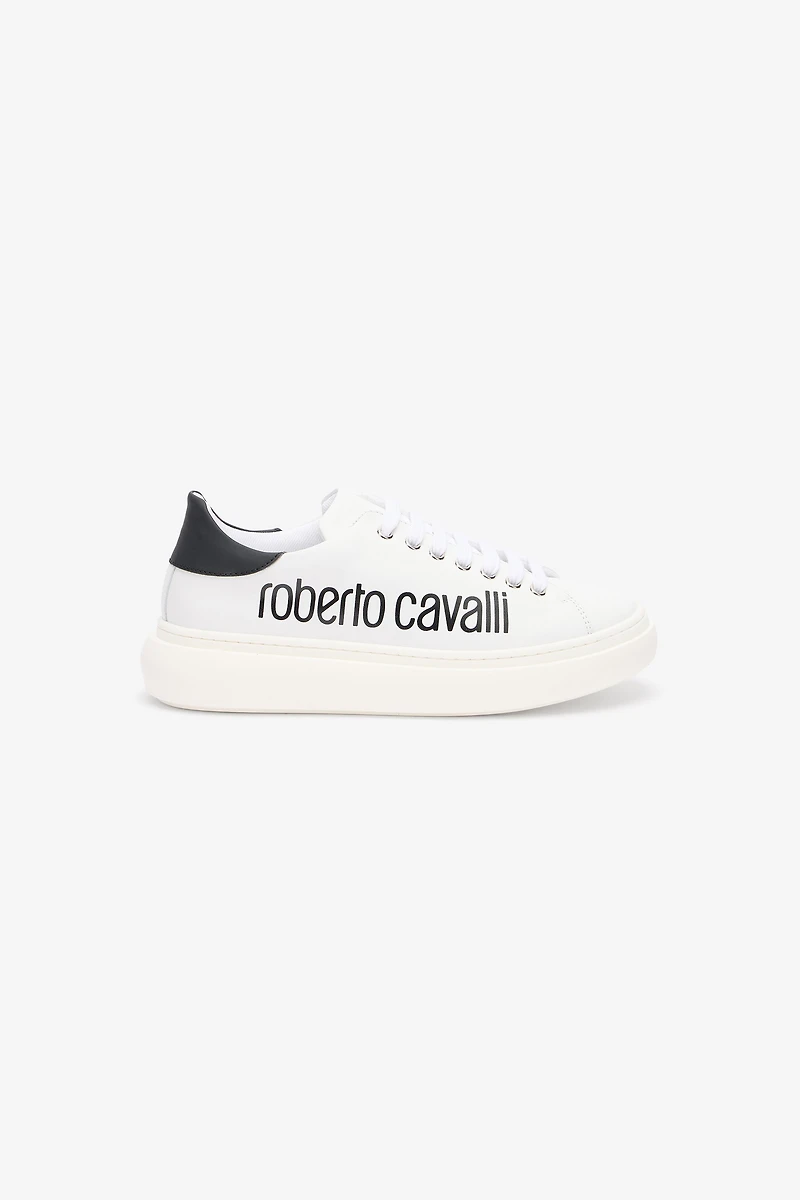 White Sneaker With Logo Print