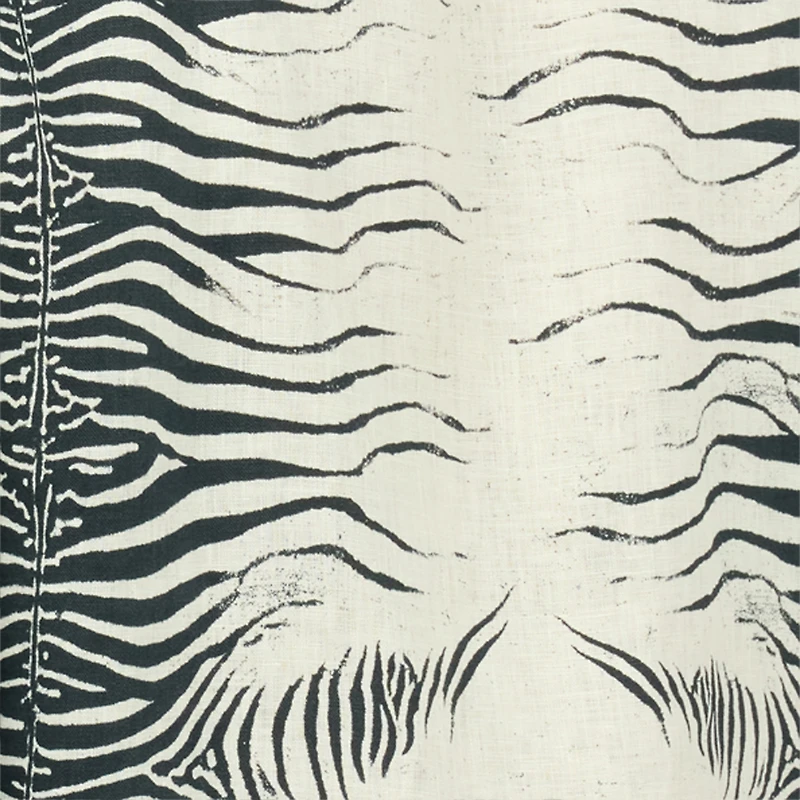Linen Shirt With Mini Zebra Print