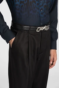Pleat-detail straight-leg trousers