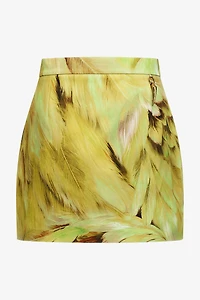 Plumage Print Mini Skirt