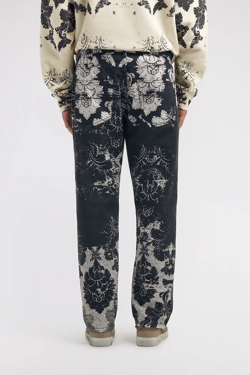 Broccato Print Jeans