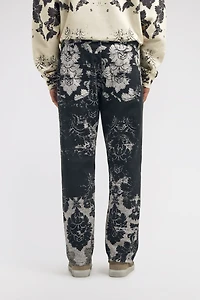 Broccato Print Jeans
