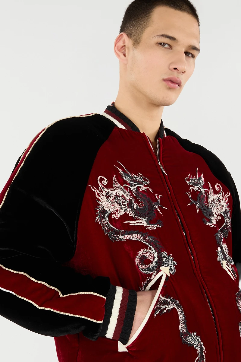 Bomber Jacket With Dragons
