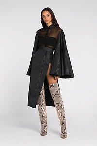 Pleated bell-sleeve shirt