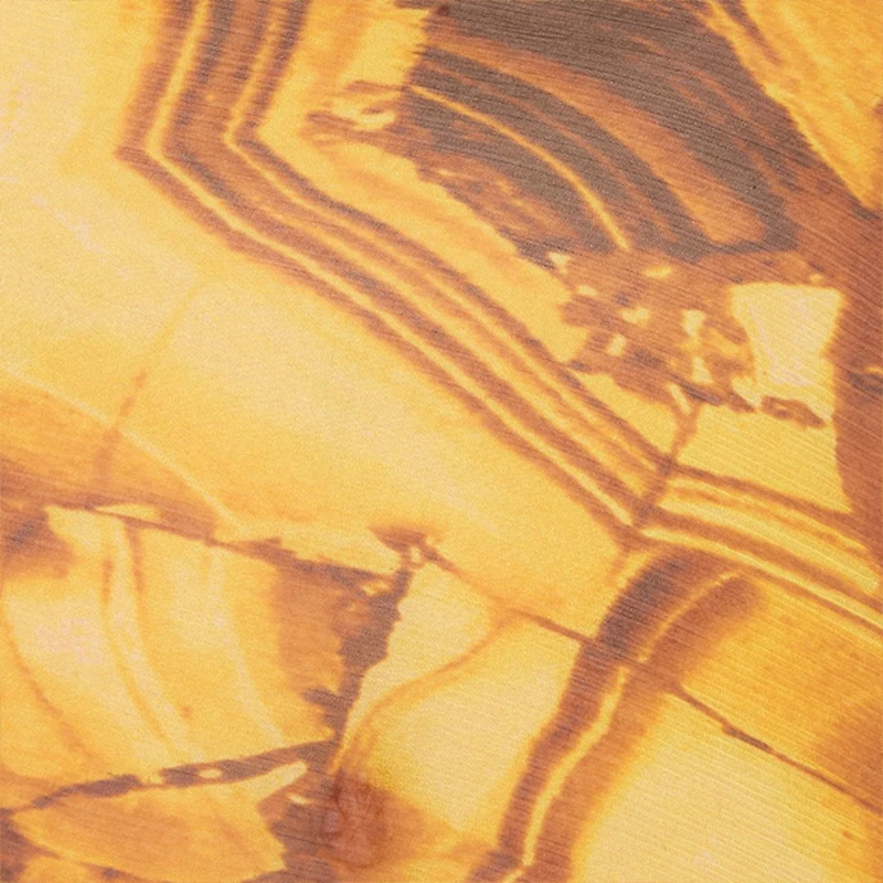 Asymmetric Silk Dress With Amber Print