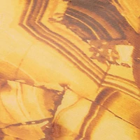Asymmetric Silk Dress With Amber Print