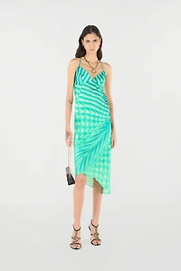 Asymmetric Dress With All-Over Print
