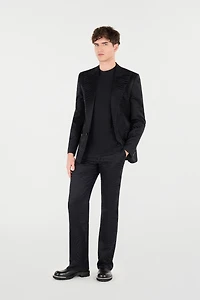 Blazer With Solid-Color Tiger Skin Design