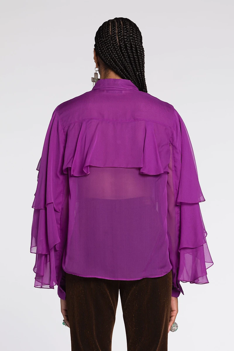 Ruffled Silk Blouse