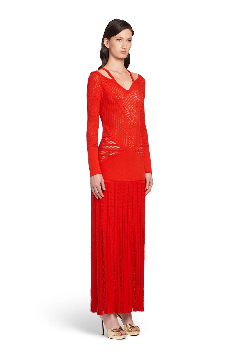 Geometric lace knitted dress