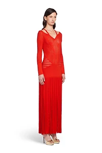 Geometric lace knitted dress