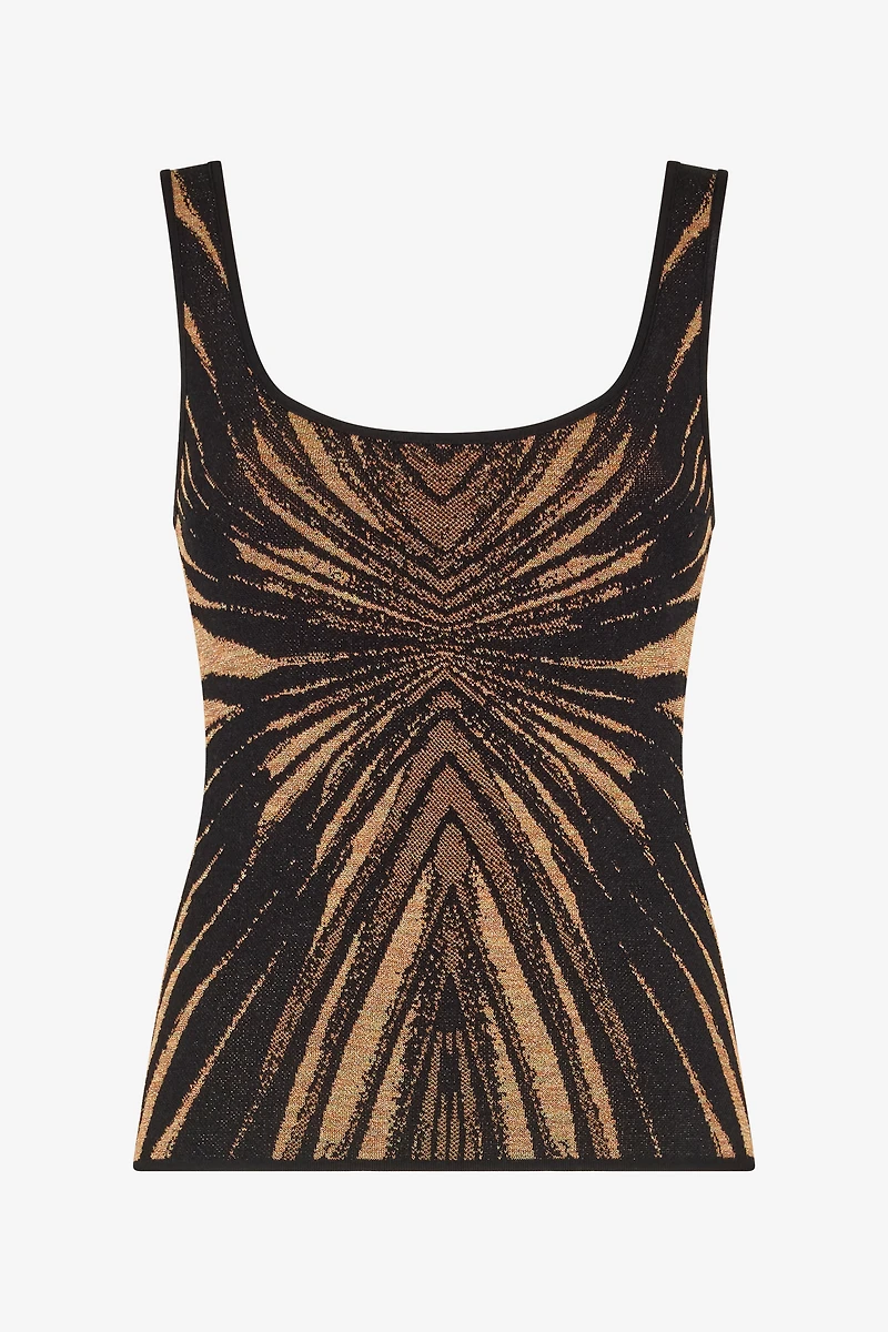 Knit top with Ray of Gold print