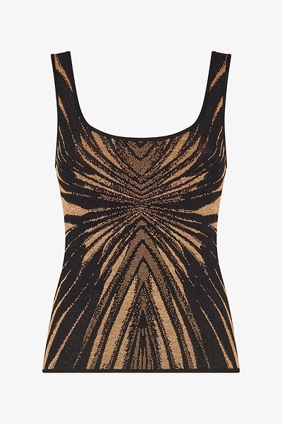 Knit top with Ray of Gold print