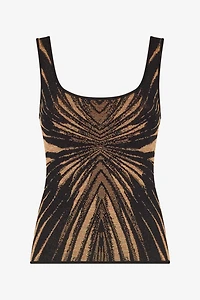 Knit top with Ray of Gold print