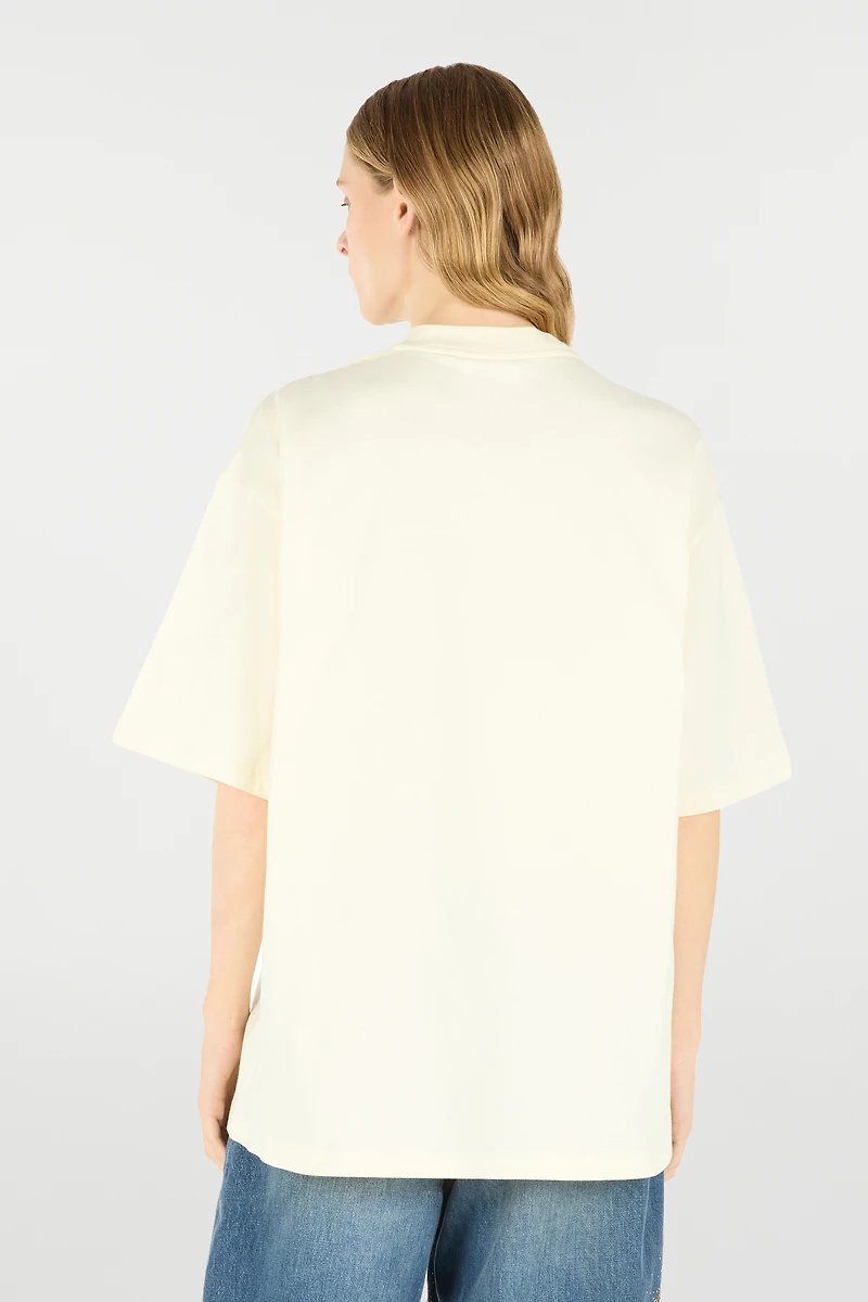T-Shirt With Cut-Out And Tiger Head