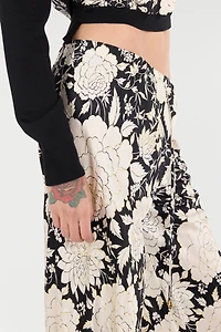 Pure Silk Pants With Floral Print