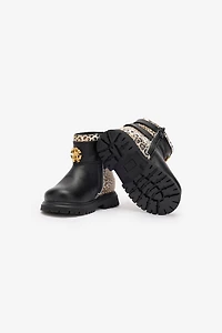 Boots With Buckles And Jaguar Skin Inserts