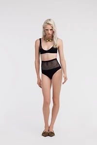 Black Mesh High Waist Bikini