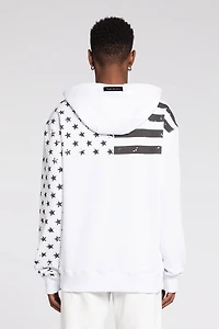 Graphic-print cotton hoodie