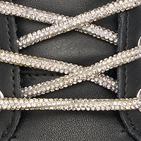 Lace-Up Sneakers With Rhinestones