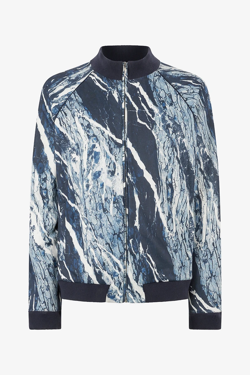 Sweatshirt With Zip And Rubane Print