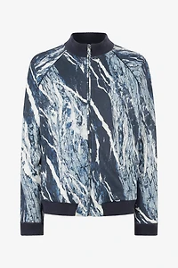 Sweatshirt With Zip And Rubane Print