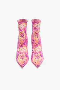 Ankle Boots With Rose Inlay